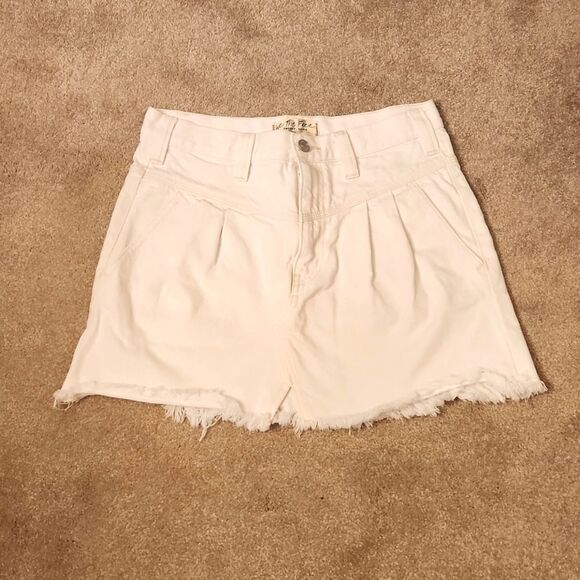 We the Free Free People White Denim Skirt w/ Raw Hem Size 27 US 4 - Picture 1 of 12